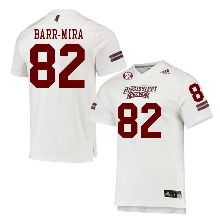 Men #82 Nick Barr-Mira Mississippi State Bulldogs College Football Jerseys Stitched Sale-White - Click Image to Close